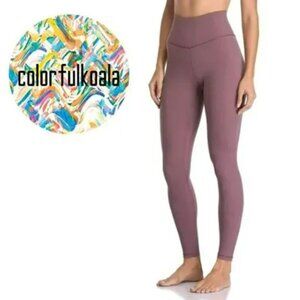 Colorful Koala Womens Mauve Dusty Pink Hi Rise Leggings Athleisure Yoga XL